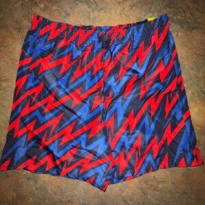 DSG‎ Youth Athletic Fit Train Shorts, Large, Red & Blue Zigzag Pattern